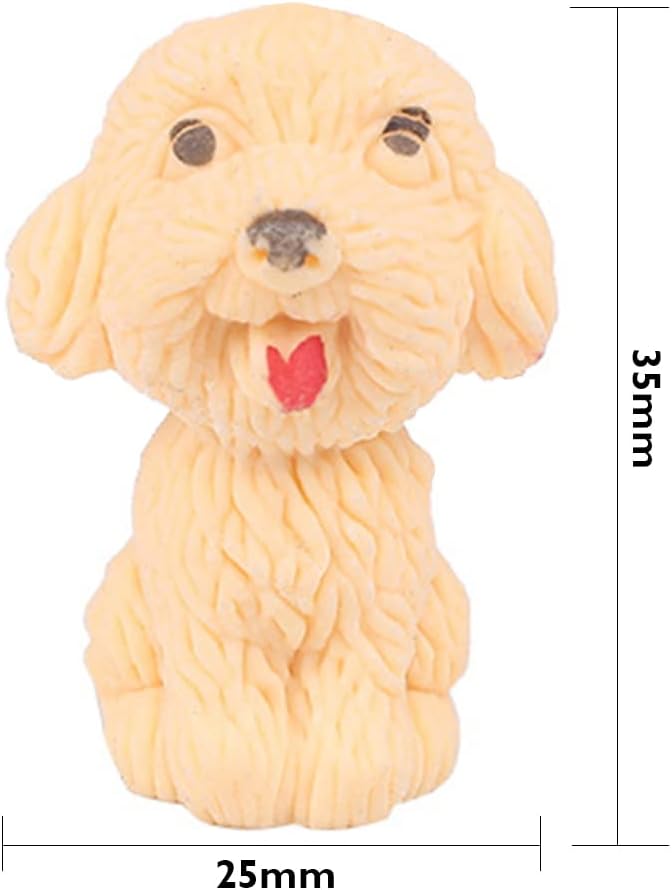 waremew 24 Pcs Cute Dog Pencil Erasers Toppers,Pencil Top Erasers,3D Animal Pet Erasers for Students School Office Writing Drawing Gift - Image 5